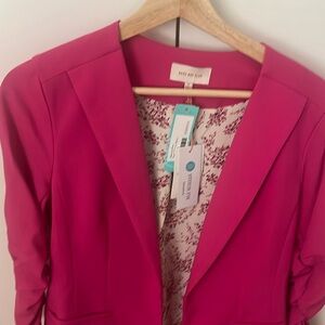 Skies are blue hot pink blazer
